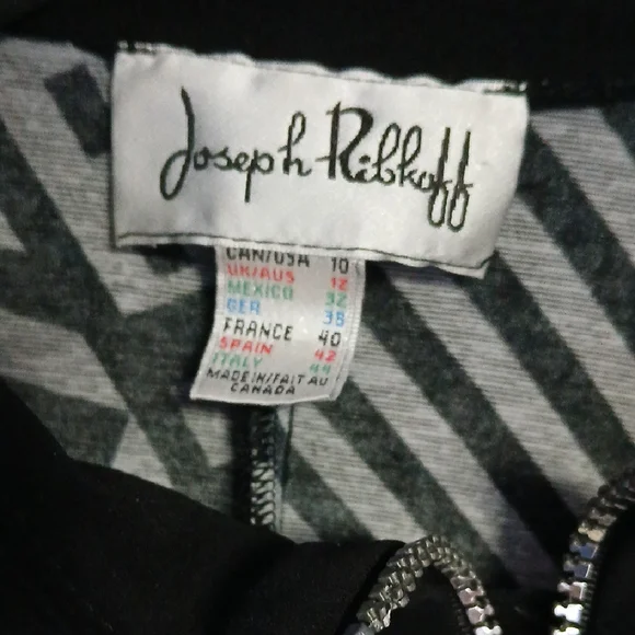 Joseph Ribkoff Monochrome Striped Jacket - Picture 2 of 4